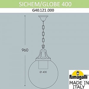 Уличный подвесной светильник Fumagalli Globe 400 G40.121.000.AYE27