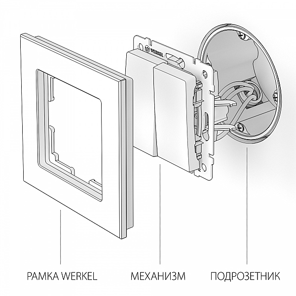 Выключатель Werkel W1122001/ Выключатель двухклавишный проходной (белый)