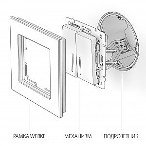 Выключатель Werkel W1122108/ Выключатель двухклавишный проходной с подсветкой (черный матовый)