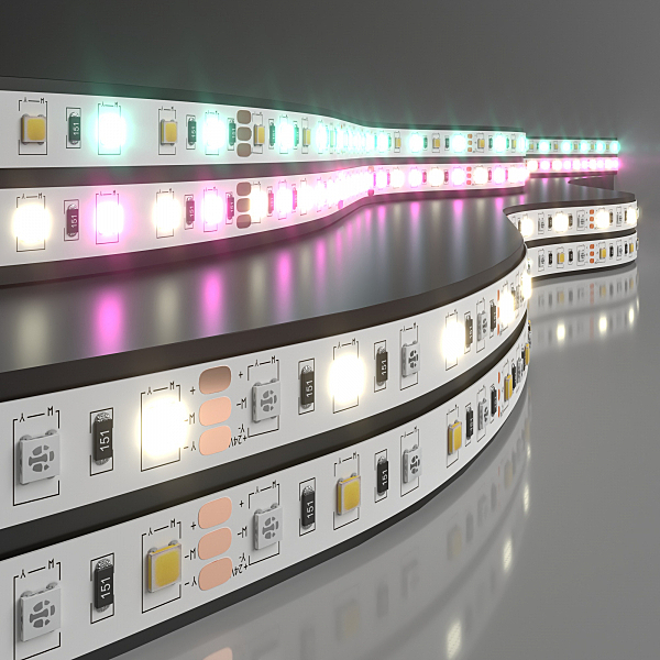 LED лента Elektrostandard Лента светодиодная 60Led 14,4W IP20 RGB 4200K дневной белый (5050+5050 24V 60Led 14,4W IP20 RGBW) a053729