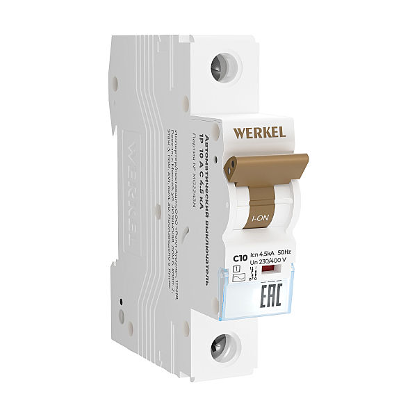 Автоматический выключатель Werkel W901P104 / Автоматический выключатель 1P 10 A C 4,5 kА