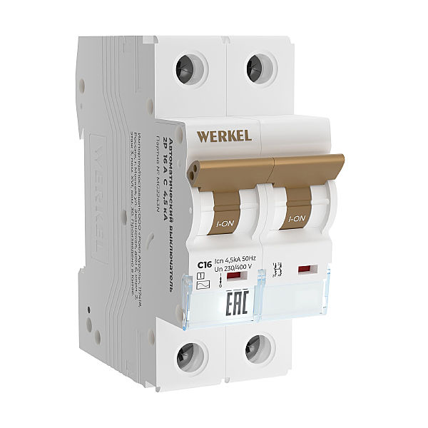 Автоматический выключатель Werkel W902P164 / Автоматический выключатель 2P 16 A C 4,5 кА