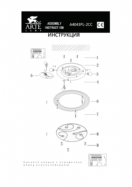 Настенно потолочный светильник Arte Lamp TIANA A4043PL-2CC