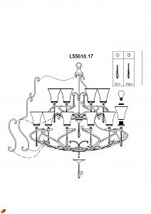 Люстра многоярусная Filante L55618.17 L'Arte Luce