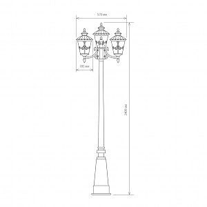 Столб фонарный уличный Elektrostandart Diadema Diadema F/3 (GLYF-8046F/3) белое золото