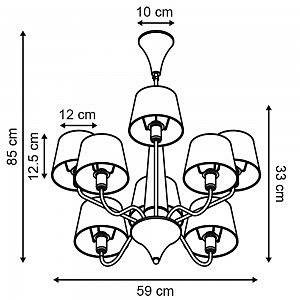 Люстра на штанге Arte Lamp Gracia A1528LM-5WH