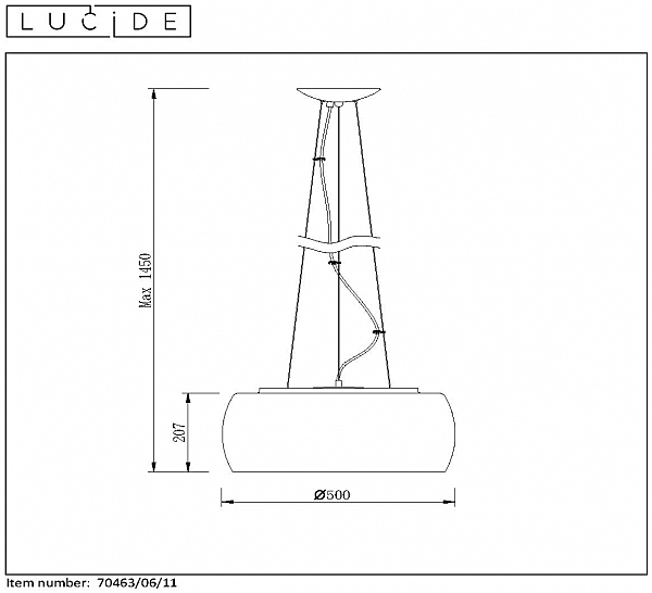 Подвесная люстра Lucide Rearl 70463/06/11