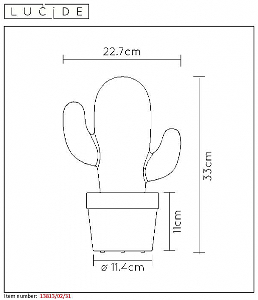 Фигура для сада Lucide Cactus 13813/02/31