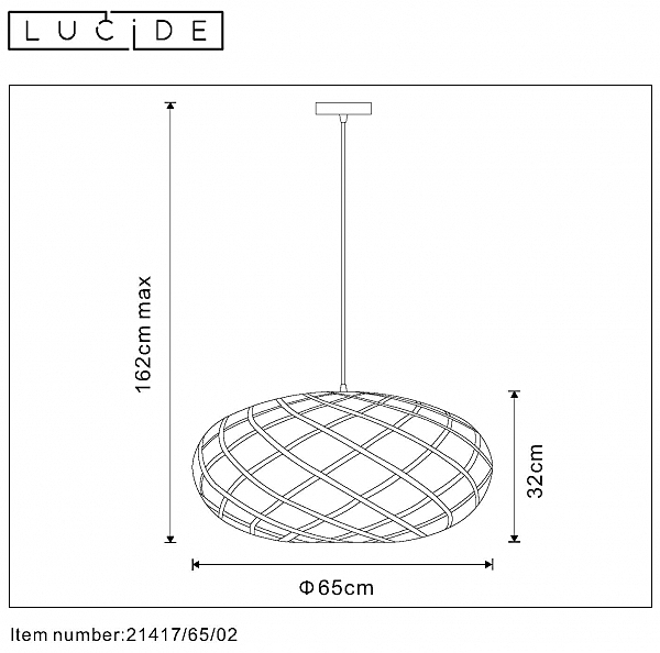 Светильник подвесной Lucide Wolfram 21417/65/02