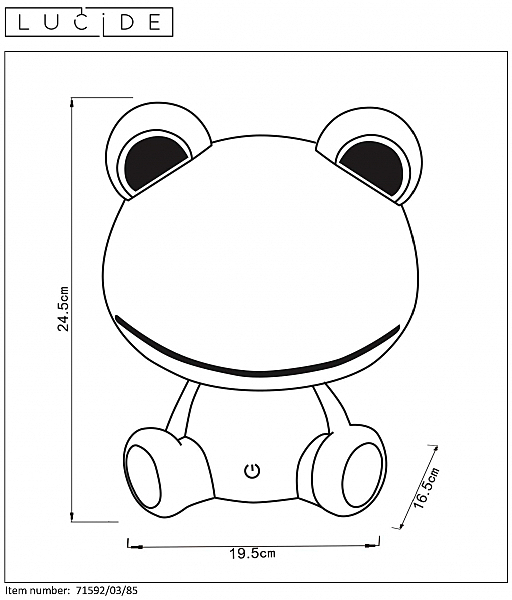 Детский ночник Lucide Dodo Frog 71592/03/85