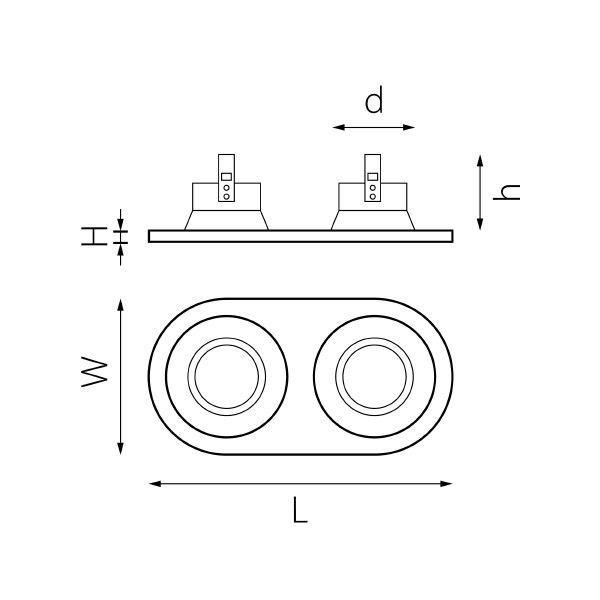 Встраиваемый светильник Lightstar Domino D6560707