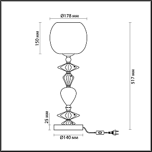 Настольная лампа Odeon Light EXCLUSIVE Bizet 4893/1T