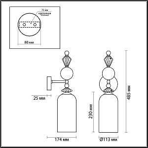 Настенное бра Odeon Light EXCLUSIVE Bizet 4893/1WA