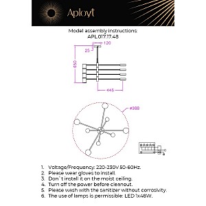 Потолочная люстра Aployt Frania APL.017.17.48