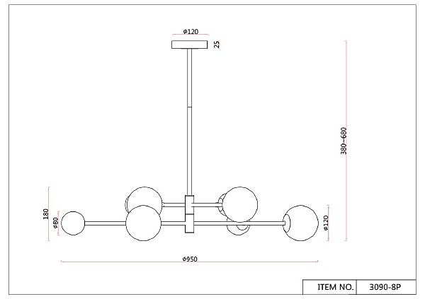 Люстра на штанге F-Promo Vials 3090-8P