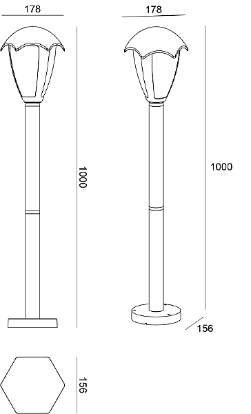 Уличный наземный светильник Arte Lamp Henry A1661PA-1BK