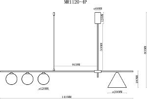 Светильник подвесной MyFar Elena MR1120-4P