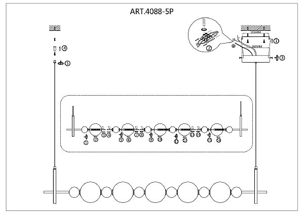 Светильник подвесной F-Promo Chantra 4088-5P