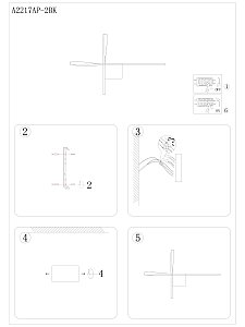 Настенный светильник Arte Lamp A2217AP-2BK