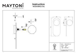 Настенный светильник Maytoni Bao MOD419WL-01G