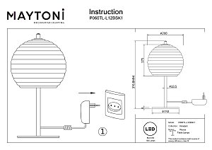 Настольная лампа Maytoni Rueca P060TL-L12BSK1