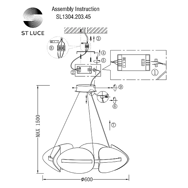 Подвесная люстра ST Luce Etoile SL1304.203.45