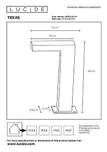 Уличный наземный светильник Lucide Texas 28851/40/30