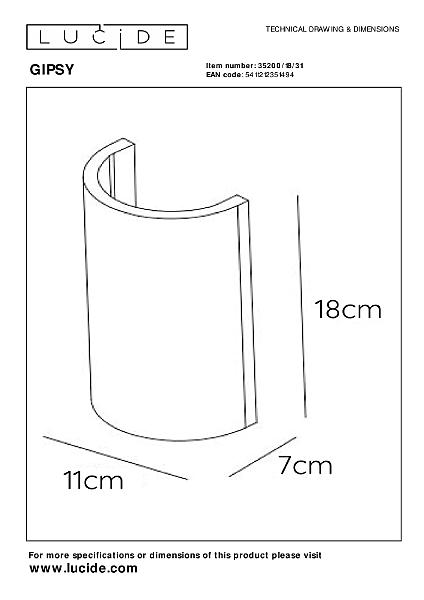 Настенное бра Lucide Gipsy 35200/18/31