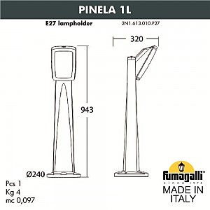 Уличный наземный светильник Fumagalli Germana 2N1.613.010.AYF1R