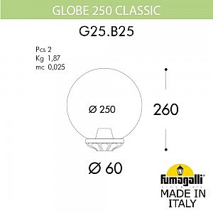 Консольный уличный светильник Fumagalli Globe 250 G25.B25.000.BXE27