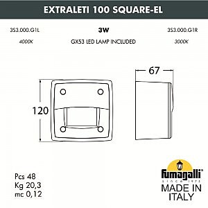 Подсветка для ступеней Fumagalli Leti 3S3.000.000.AYG1L