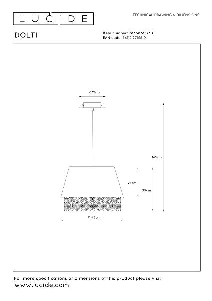 Подвесная люстра Lucide Dolti 78368/45/30