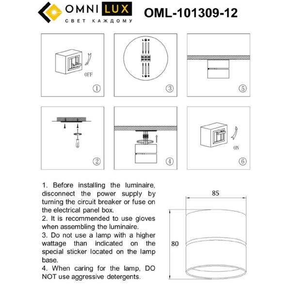 Накладной светильник Omnilux Lenno OML-101309-12