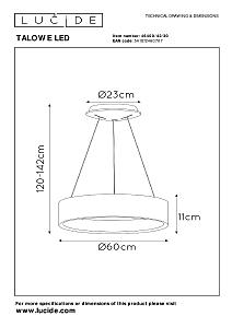 Подвесная люстра Lucide Talowe Led 46400/42/30