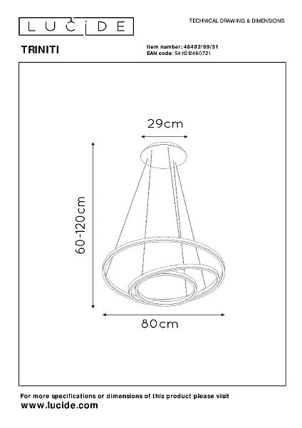 Подвесная люстра Lucide Triniti 46402/99/31