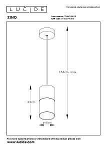 Светильник подвесной Lucide Zino 74410/01/02