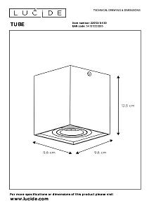 Накладной светильник Lucide Tube 22953/01/30