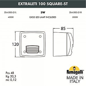 Подсветка для ступеней Fumagalli Leti 3S4.000.000.WYG1L