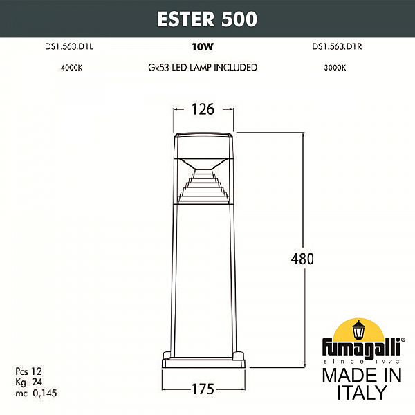 Уличный наземный светильник Fumagalli Ester DS1.563.000.AXD1L