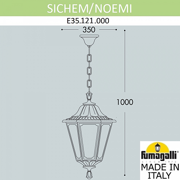 Уличный подвесной светильник Fumagalli Noemi E35.121.000.AYH27