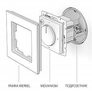 Werkel W1151106/ Терморегулятор электромеханический для теплого пола (серебряный)