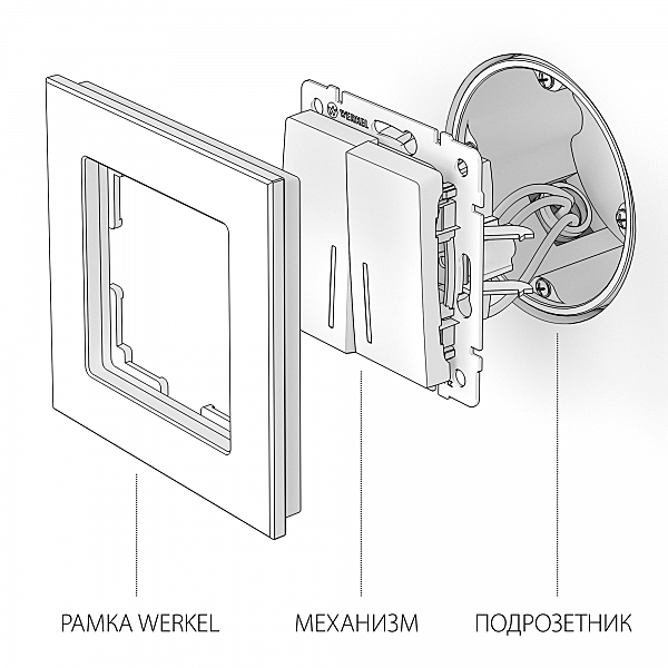 Выключатель Werkel W1122102/ Выключатель двухклавишный проходной с подсветкой (глянцевый никель)