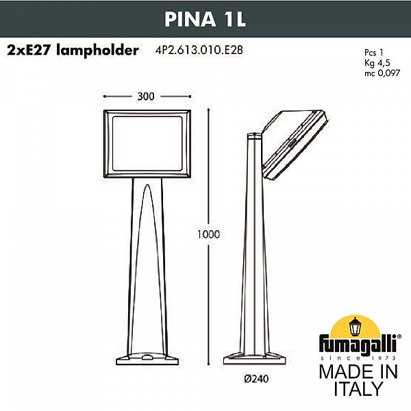 Уличный наземный светильник Fumagalli Guizeppe 4P2.613.010.LYF1R