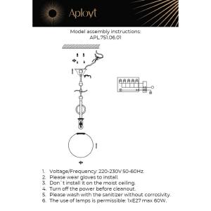 Светильник подвесной Aployt Gracia APL.751.06.01