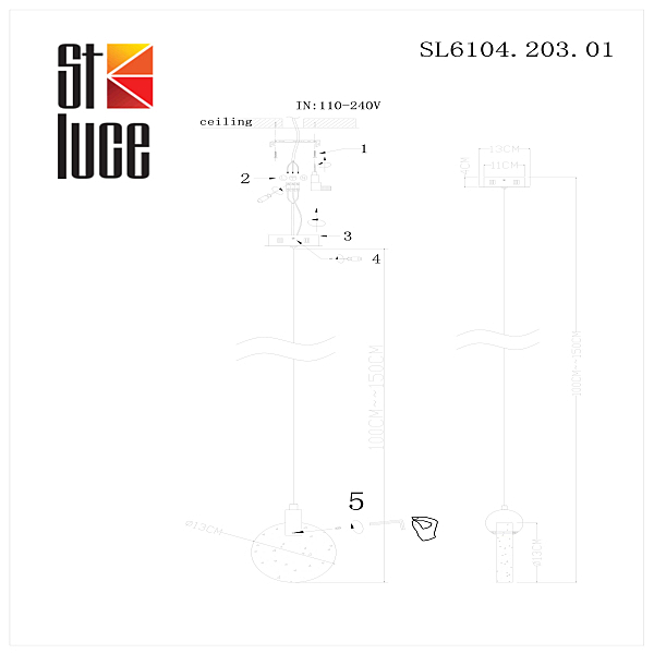 Светильник подвесной ST Luce Montecelio SL6104.203.01