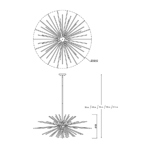 Люстра на штанге Zumaline Urchin P0491-09E-F7DY