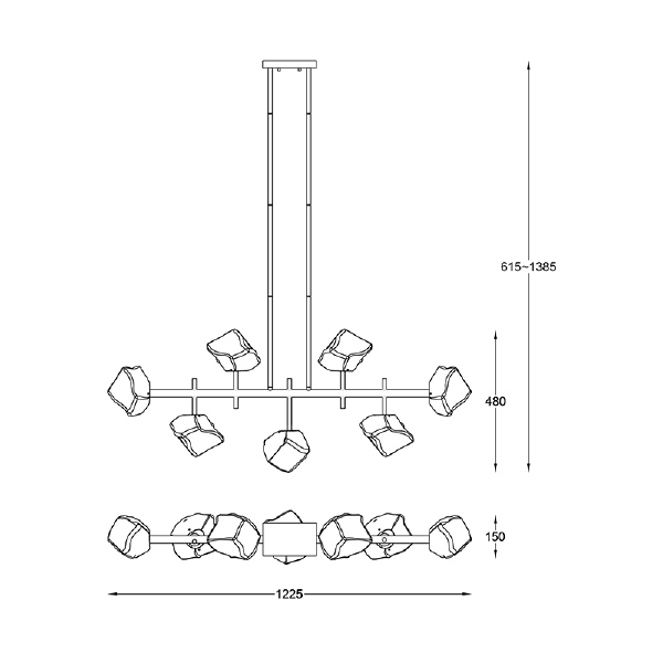 Люстра на штанге Zumaline Rock P0488-07T-SEAC