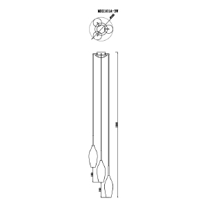 Светильник подвесной Zumaline Champagne MD2101A-3W