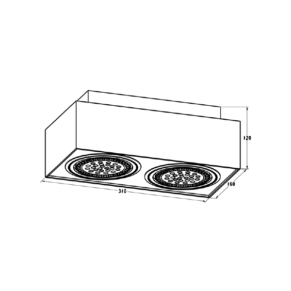 Накладной светильник Zumaline Boxy Cl 2 20075-WH