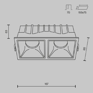 Встраиваемый светильник Maytoni Alfa LED DL043-02-15W4K-D-SQ-WB